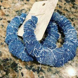 Denim Hoop Earrings